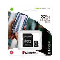 MEMORIA KINGSTON MICRO SD CANVAS SELECT PLUS 32GB UHS-I CLASE 10 C/ADAPTADOR (SDCS2/32GB)